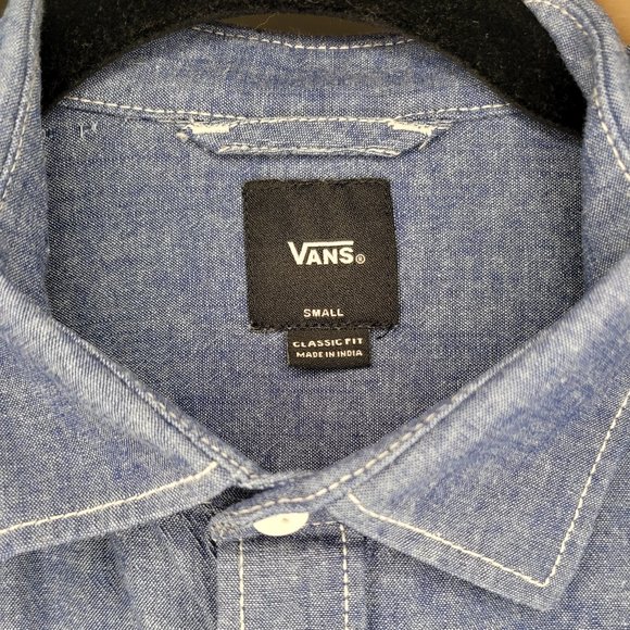 Vans Apparel Mens Chambray Button Down Shirt - Size: Small - Picture 3 of 3